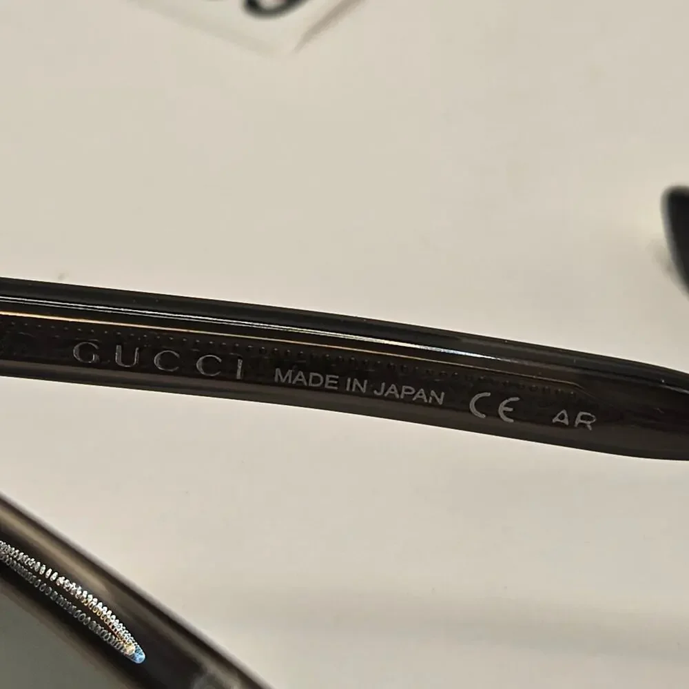 GUCCI GG0066S 003 SUNGLASSES HAVANA GREY TITANIUM FRAME GREEN LENSES 50mm - Picture 4 of 6